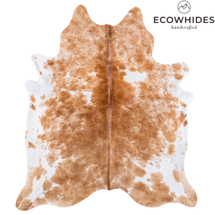 Brazilian Palomino and White Cowhide Rug Size 7'10" L x 6'10" W 6097