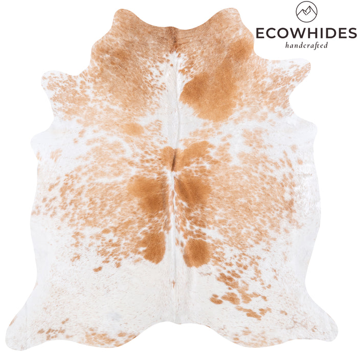 Brazilian Palomino and White Cowhide Rug Size 7'1" L x 6'11" W 6098