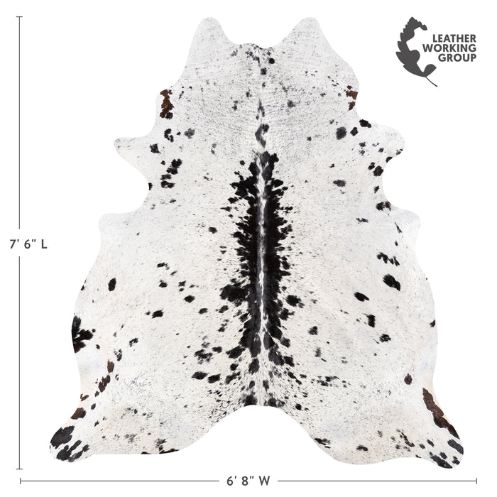 Brazilian Black Salt and Pepper Cowhide Rug Size 7'6" L x 6'8" W 6100