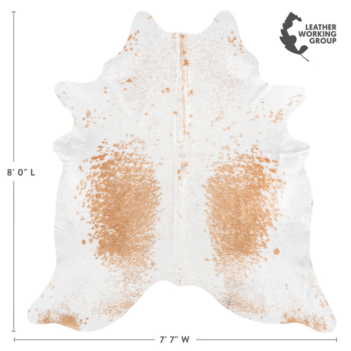 Brazilian Palomino and White Cowhide Rug Size 8'0" L x 7'7" W 6103