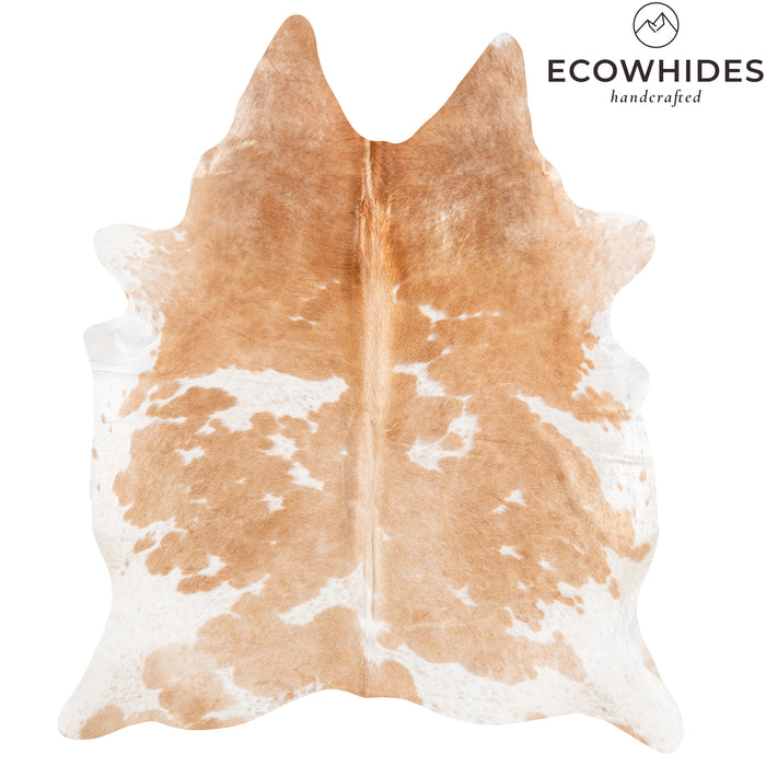 Brazilian Palomino and White Cowhide Rug Size 7'0" L x 6'9" W 6108