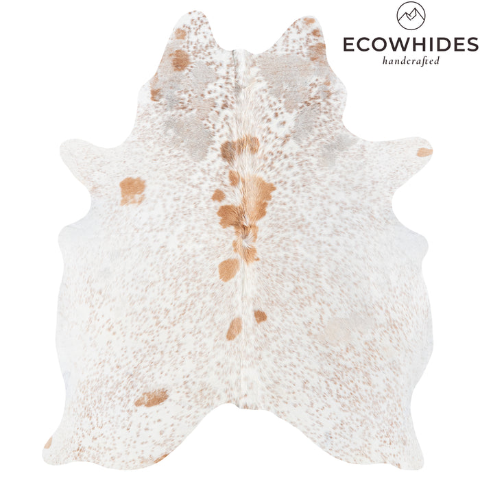 Brazilian Palomino and White Cowhide Rug Size 6'8" L x 5'6" W 6112