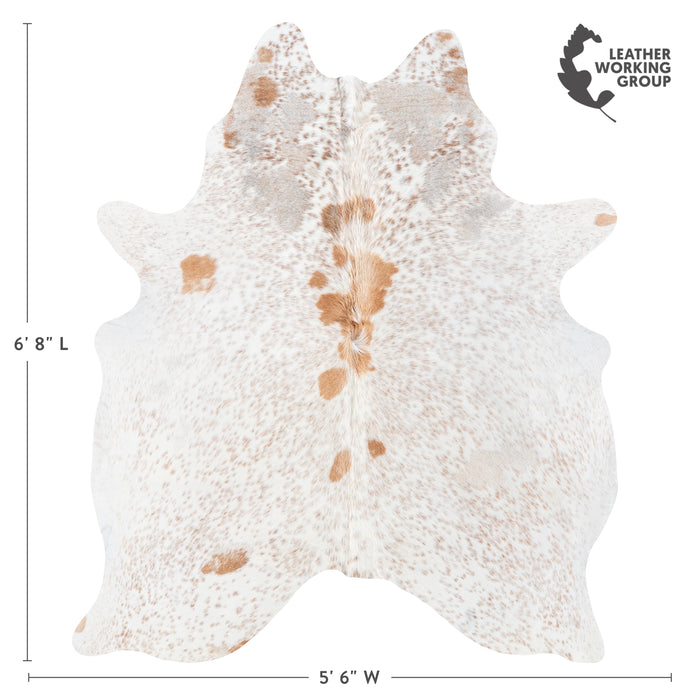 Brazilian Palomino and White Cowhide Rug Size 6'8" L x 5'6" W 6112