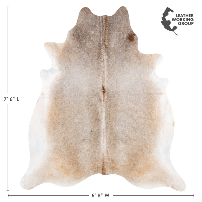 Brazilian Grey Palomino Cowhide Rug Size 7'6" L x 6'8" W 6125