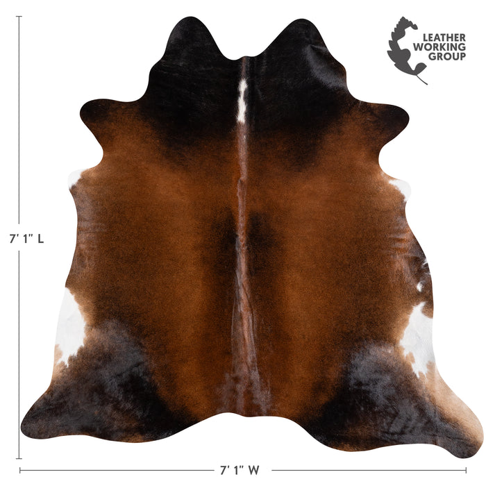 Brazilian Mahogany Cowhide Rug Size 7'1" L x 7'1" W 6130