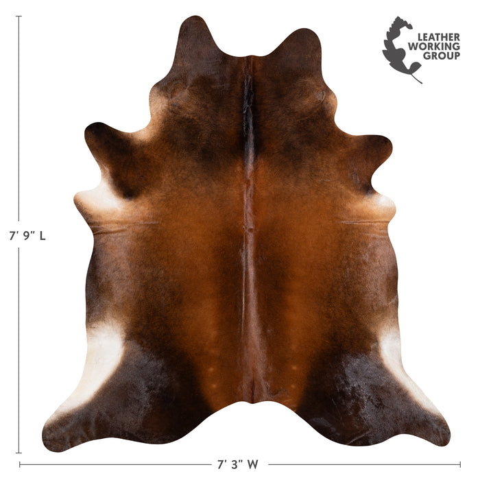 Brazilian Mahogany Cowhide Rug Size 7'9" L x 7'3" W 6132