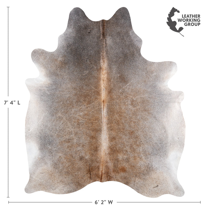 Brazilian Grey Palomino Cowhide Rug Size 7'4" L x 6'2" W 6134