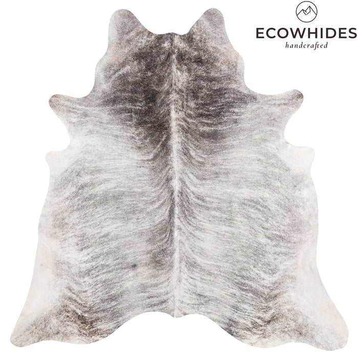 Brazilian Light Grey Brindle Cowhide Rug Size 7'2" L x 6'9" W 6141
