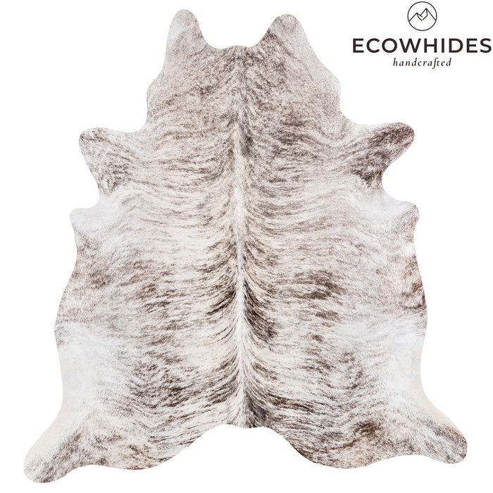 Brazilian Light Grey Brindle Cowhide Rug Size 7'2" L x 6'8" W 6147