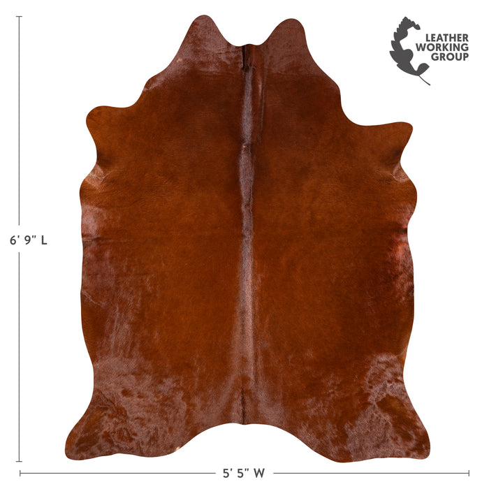 Brazilian Brown Cowhide Rug Size 6'9" L x 5'5" W 6165