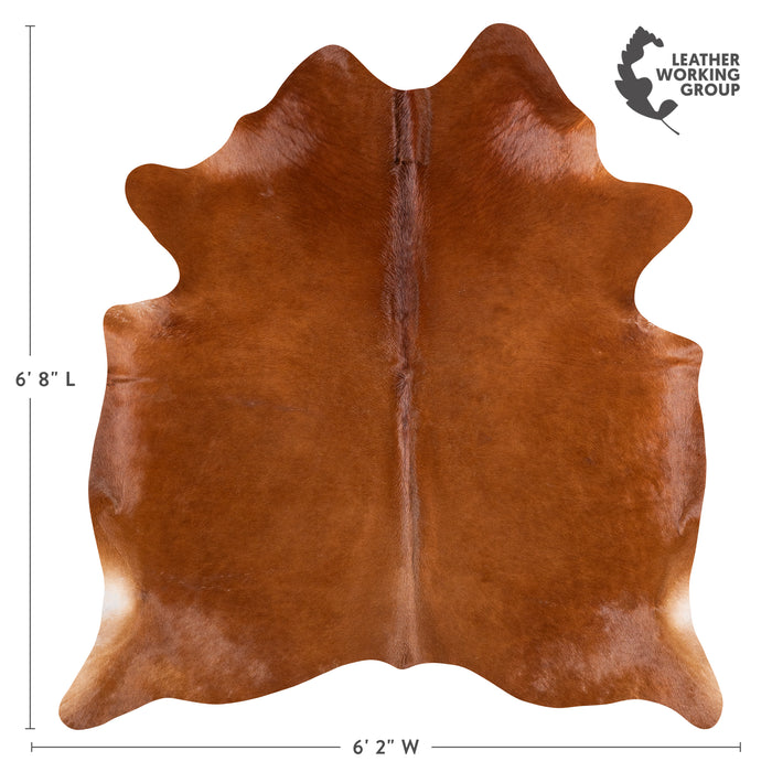 Brazilian Brown Cowhide Rug Size 6'8" L x 6'2" W 6171