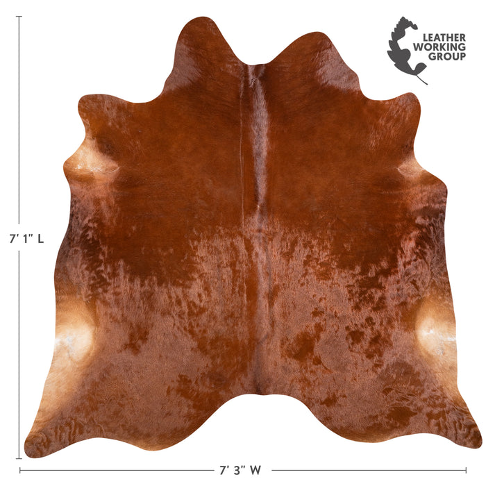 Brazilian Brown Cowhide Rug Size 7'1" L x 7'3" W 6173