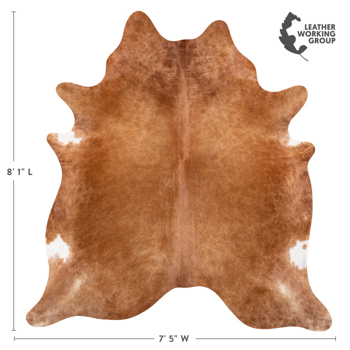 Brazilian Brown Cowhide Rug Size 8'1" L x 7'5" W 6177