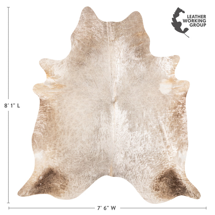 Brazilian Champagne Cowhide Rug Size 8'1" L x 7'6" W 6190