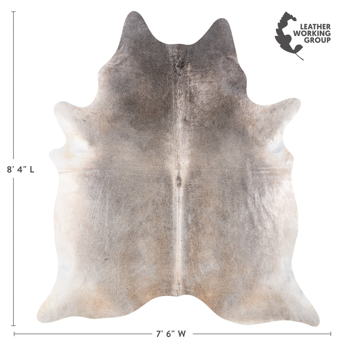 Brazilian Grey Palomino Cowhide Rug Size 8'4" L x 7'6" W 6191