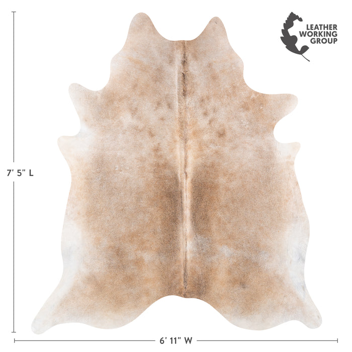 Brazilian Grey Palomino Cowhide Rug Size 7'5" L x 6'11" W 6197