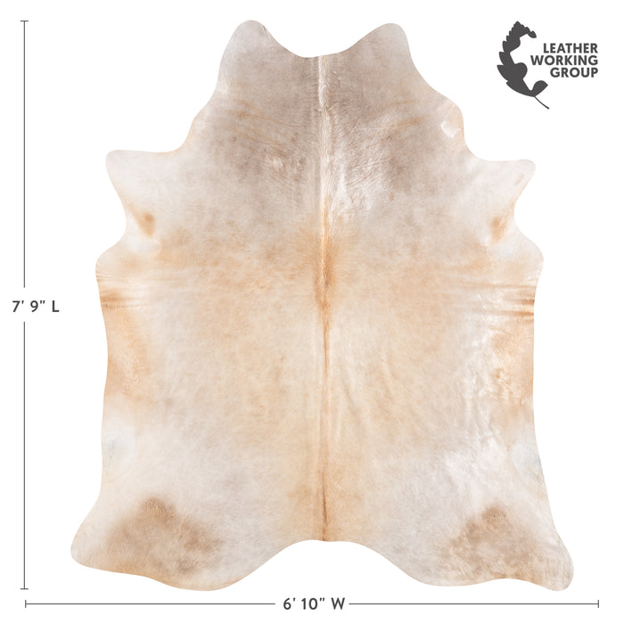 Brazilian Champagne Cowhide Rug Size 7'9" L x 6'10" W 6198