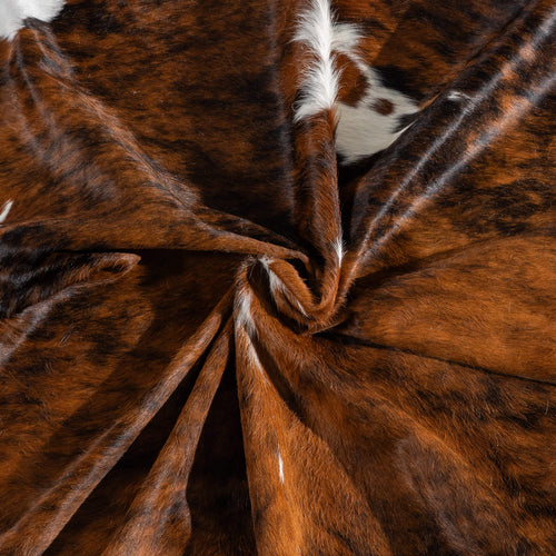 Tricolor Brindle Mix Cowhide Rug Size 7'11" L x 7'4" W 6501