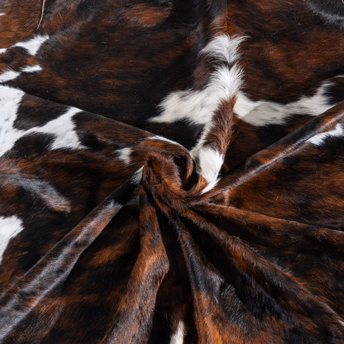 Tricolor Cowhide Rug Size 8'2" L x 7'1" W 6548