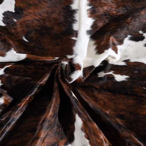 Tricolor Cowhide Rug Size 7'10" L x 7'2" W 6569
