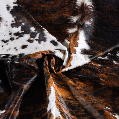 Tricolor Cowhide Rug Size 7'11" L x 6'10" W 6581