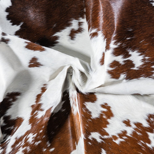 Vintage Chocolate and White Cowhide Rug Size 8'0" L x 7'2" W 6690