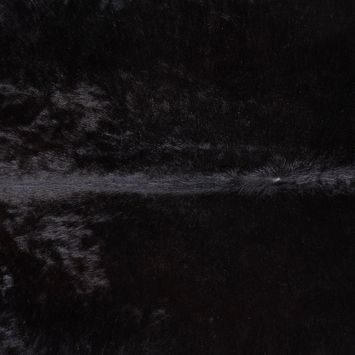 Brazilian Solid Black Cowhide Rug Size 6'8" L x 6'6" W 6728