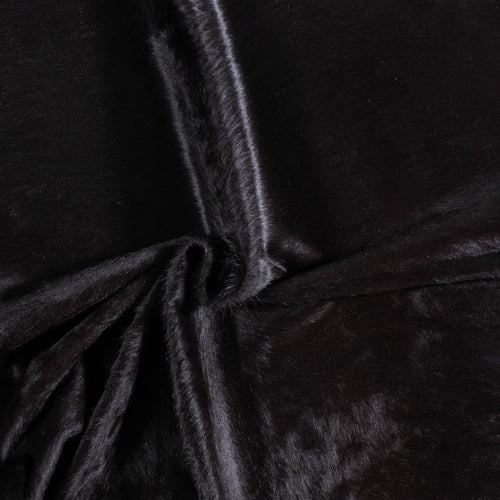 Brazilian Solid Black Cowhide Rug Size 6'8" L x 6'6" W 6728