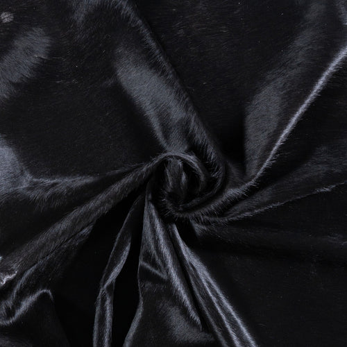 Brazilian Solid Black Cowhide Rug Size 6'10" L x 6'6" W 6732