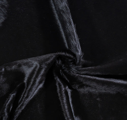 Brazilian Solid Black Cowhide Rug Size 7'4" L x 6'7" W 6733