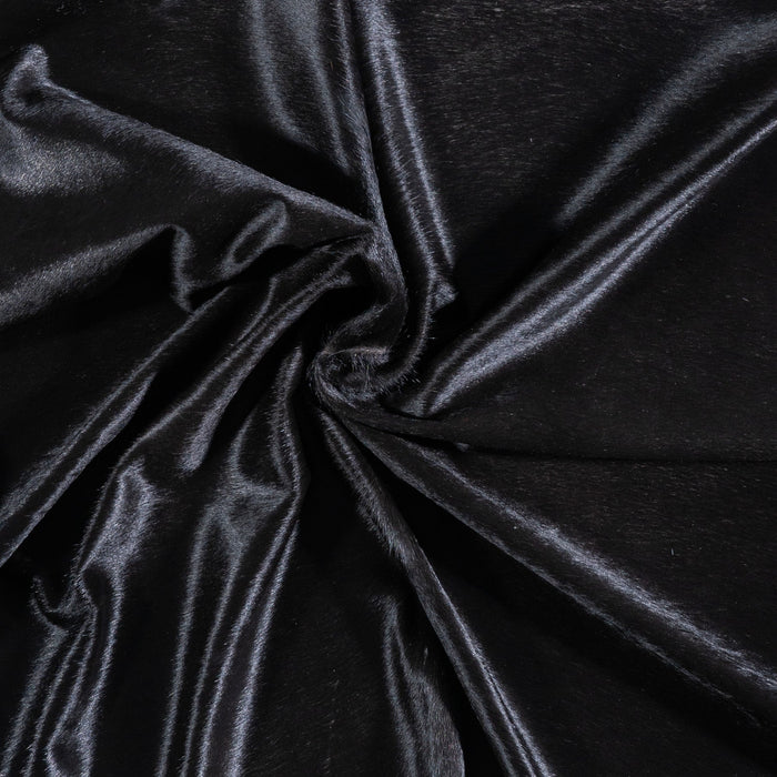 Brazilian Solid Black Cowhide Rug Size 6'6" L x 6'3" W 6739