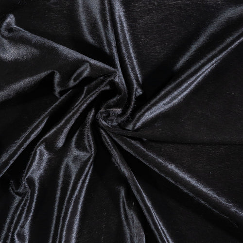 Brazilian Solid Black Cowhide Rug Size 6'6" L x 6'3" W 6739