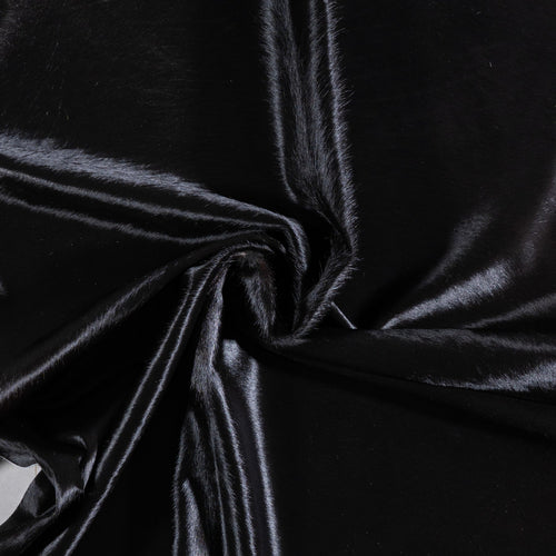 Brazilian Solid Black Cowhide Rug Size 7'0" L x 6'4" W 6743