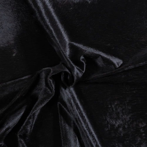 Brazilian Solid Black Cowhide Rug Size 6'9" L x 6'8" W 6744