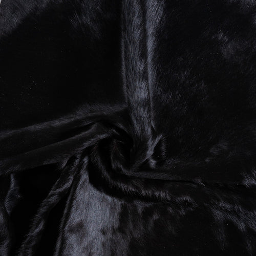 Brazilian Solid Black Cowhide Rug Size 7'2" L x 6'9" W 6747