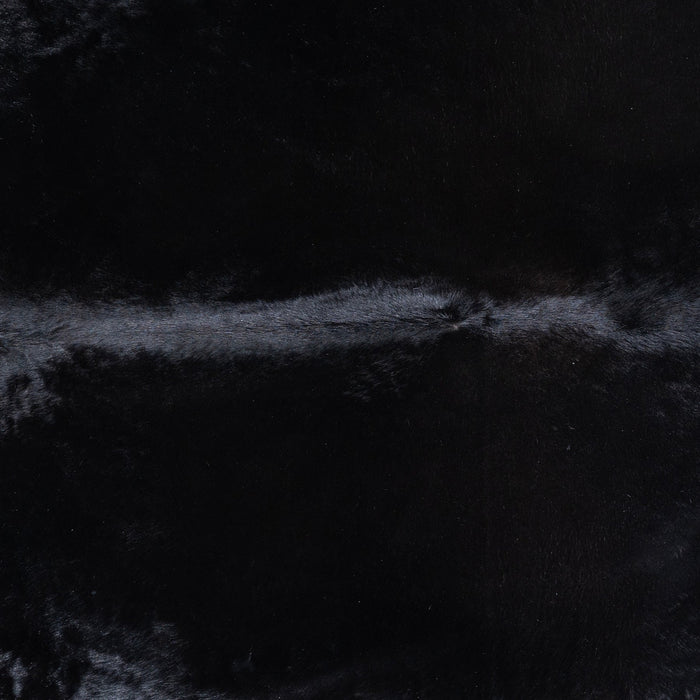 Brazilian Solid Black Cowhide Rug Size 7'2" L x 6'9" W 6748