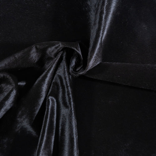 Brazilian Solid Black Cowhide Rug Size 7'2" L x 6'9" W 6748