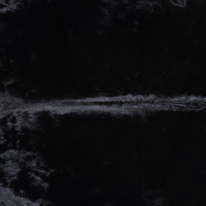 Brazilian Solid Black Cowhide Rug Size 7'6" L x 6'9" W 6749