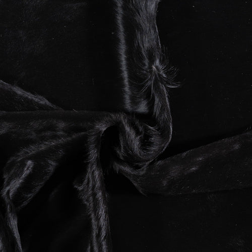 Brazilian Solid Black Cowhide Rug Size 7'6" L x 6'9" W 6749