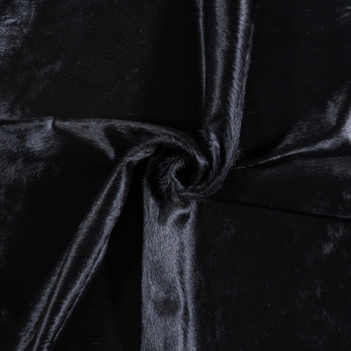 Brazilian Solid Black Cowhide Rug Size 7'4" L x 6'4" W 6752