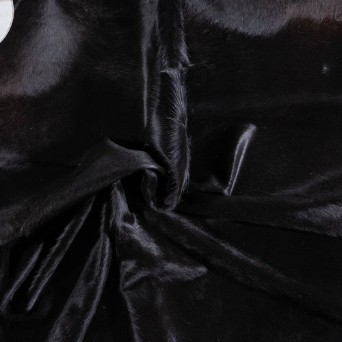Brazilian Solid Black Cowhide Rug Size 6'11" L x 6'2" W 6753