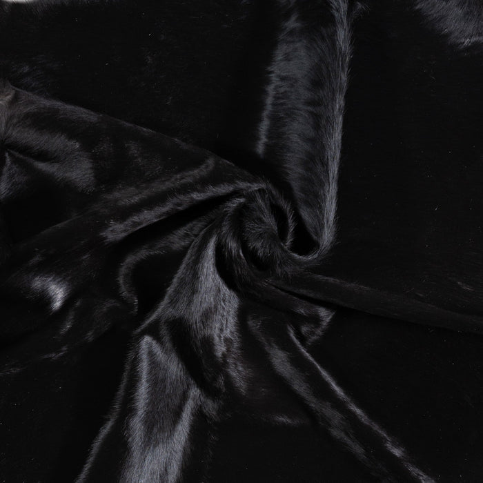 Brazilian Solid Black Cowhide Rug Size 7'9" L x 7'6" W 6773