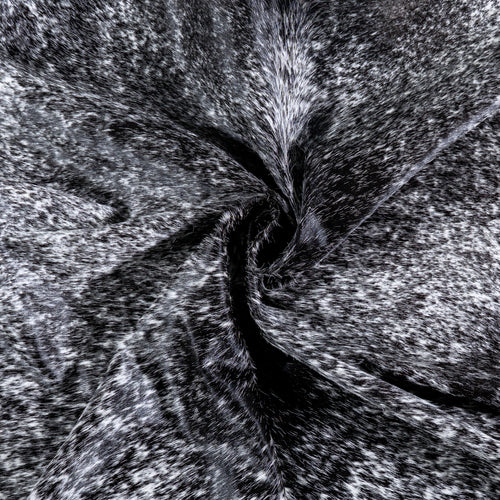 Brazilian Black Salt and Pepper Cowhide Rug Size 7'2" L x 6'2" W 6783