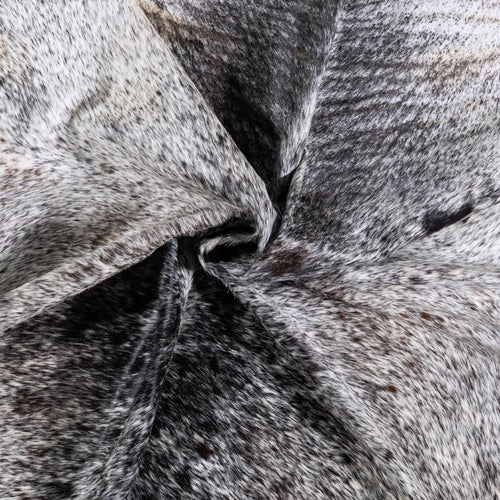 Brazilian Black Salt and Pepper Cowhide Rug Size 7'5" L x 6'5" W 6787