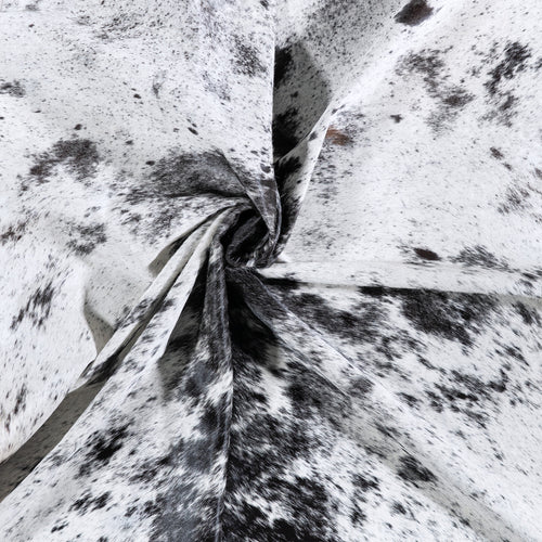 Brazilian Black Salt and Pepper Cowhide Rug Size 6'10" L x 6'8" W 6788