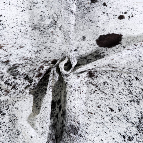 Brazilian Black Salt and Pepper Cowhide Rug Size 6'11" L x 6'4" W 6789