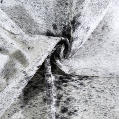 Brazilian Black Salt and Pepper Cowhide Rug Size 7'4" L x 6'10" W 6790