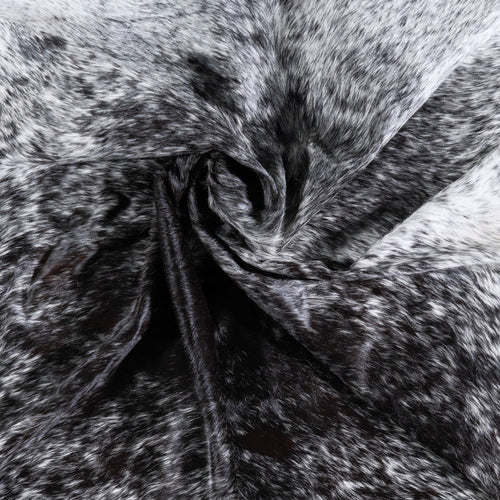 Brazilian Black Salt and Pepper Cowhide Rug Size 7'9" L x 6'8" W 6795