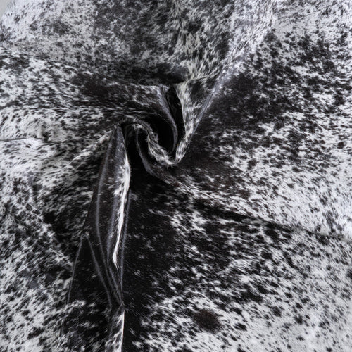 Brazilian Black Salt and Pepper Cowhide Rug Size 7'5" L x 6'0" W 6797