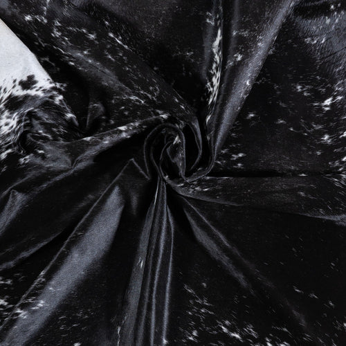 Brazilian Black Salt and Pepper Cowhide Rug Size 7'9" L x 6'6" W 6798